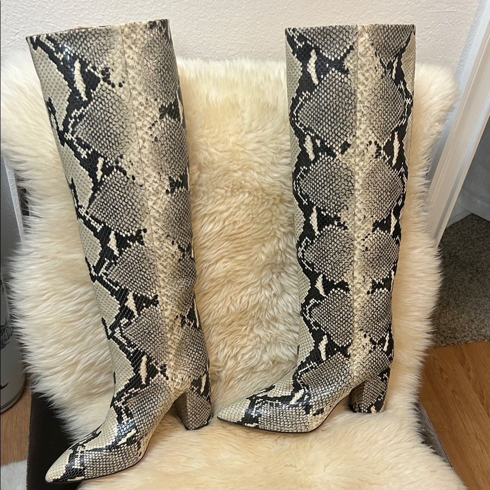 Paris Texas Snakeskin Python Pattern Knee-High Bo… - image 2